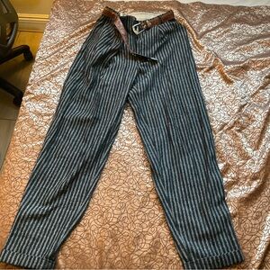 Vintage Johnson Woolen Mills Wool Made in England Striped Gray Men's Pants